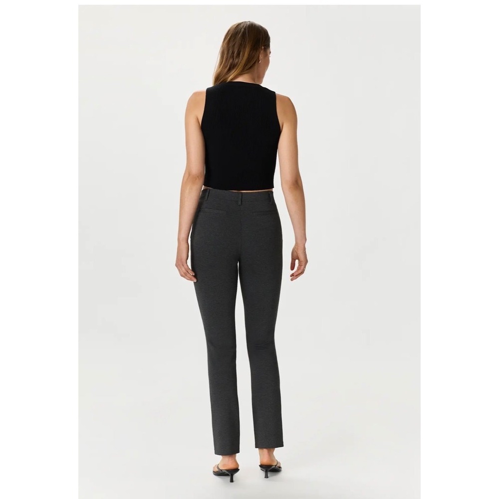 Quince Ultra-Stretch Ponte Straight Leg Pants Charcoal Grey Petite Medium NEW - Picture 2 of 9